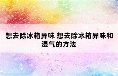 想去除冰箱异味 想去除冰箱异味和湿气的方法